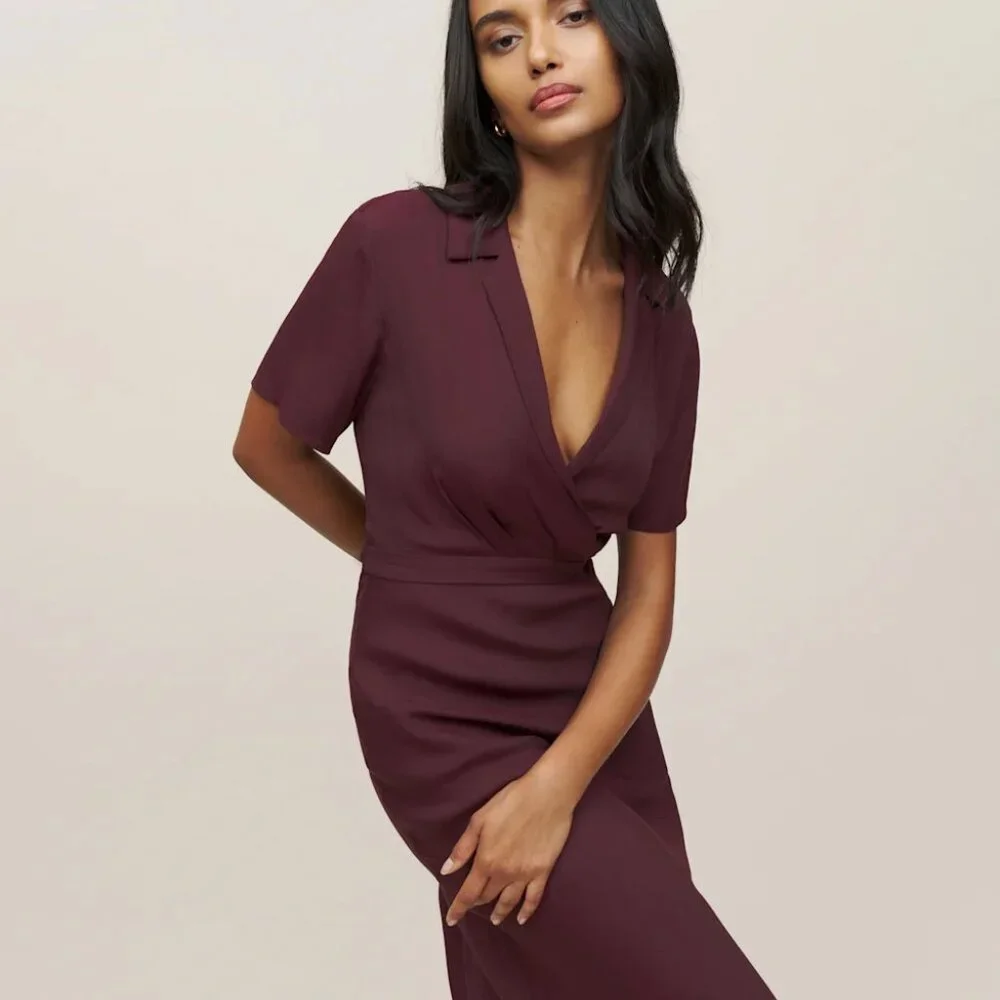 Reformation Danika Dress Prune - Size S - Picture 2 of 5